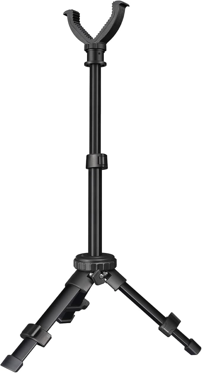 CVLIFE Shooting Rest Tripod - Adjustable Height, 360 Degree Rotation, V Yoke Stand - Portable Rifle Rest for Target Shooting, Hunting and Outdoor Activities
