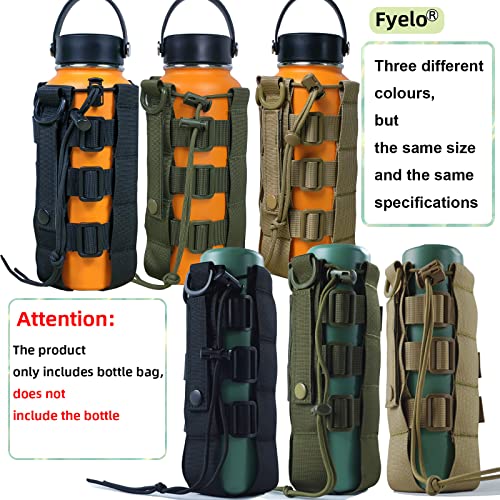 Fyelo Molle Water Bottle Holder Tactical Pouches 32 40 64 oz Multi Use for Outdoor Sports/Backpack/Vest/Belt/Bike, 3 Color...
