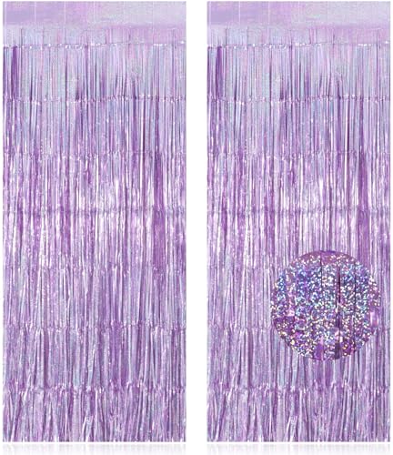 TOTAFAM 2 Pack Fringe Curtains Backdrops, Foil Fringe Curtains, Door Streamers for Birthday Wedding Bridal Shower Holiday ...