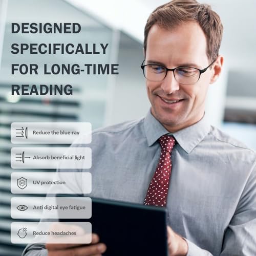 AQWANO 4 Pack Flexible Computer Reading Glasses Men Women Blue Light Blocking, Lightweight TR90 Frame Readers Glasses Anti...