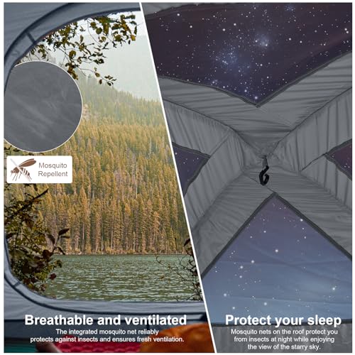 Inflatable Tents for Camping, 2/4/6/8 Person Easy Setup Blow Up Tents for 4 Seasons Waterproof Inflatable Hot Tent, Air Gl...