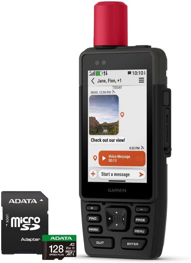 Garmin GPSMAP H1i Plus Premium Handheld GPS Navigator with inReach Technology Bundle with 128GB MicroSD Card (2-Items)