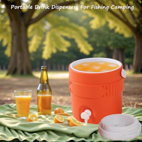 1 Gallon Portable Sports Cooler Water Drink Beverage Dispenser, Insulated Cooler Water Drink Dispenser with Spout Handle, ...
