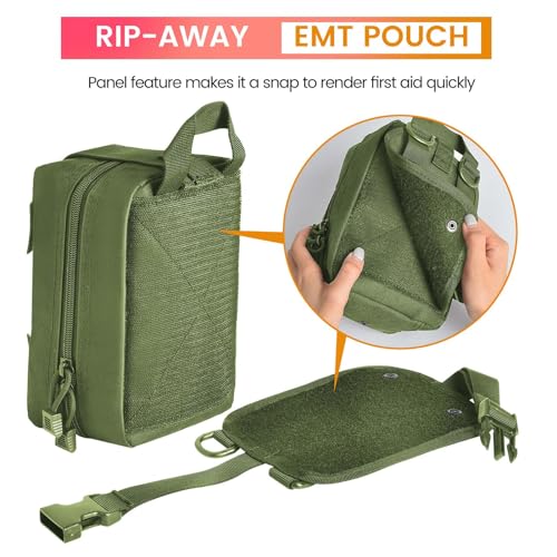 Haafoo Medical Molle Pouch Tactical - 1000D Nylon First Aid Pouch, Big Capacity EMT Pouch Utility, Heavy Duty Military Gra...