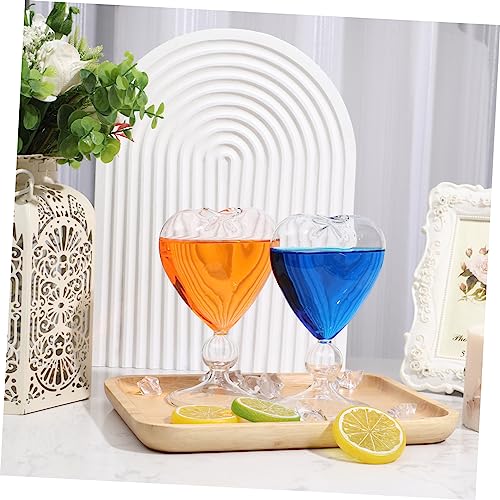 CIYODO Heart Shaped Cocktail Goblets for Wedding Party Exquisite Glass Drinkware for Bar Supply Celebration Glasses for Sp...