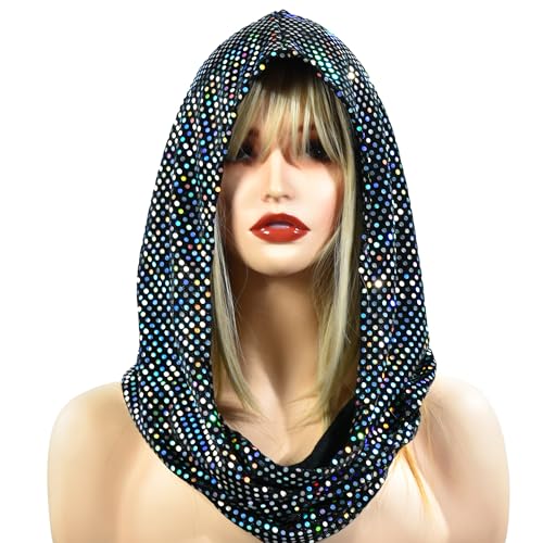 Bazeen sequin unisex rave hood/festival outfit/hood, sparkly bandana Rave Accessories, Rave Gear