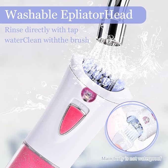 Epilator for Women with LED Light,Electric Face Epilator & Hair Removal Device for Face, Arms, Legs, Bikini, Armpits,Cordless Facial Hair Remover for Women