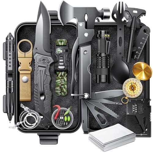 Gifts for Men-Christmas | 21-in-1 Survival Gear & Camping Accessories | Fishing & Hunting Equipment | Unique Birthday Gift...
