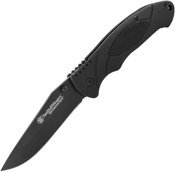 Smith & Wesson Extreme Ops SWA25 7.8in High Carbon S.S. Folding Knife with 3.3in Clip Point Blade and Aluminum Handle for ...