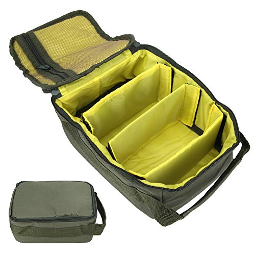 Fishing Reel Gear Storage Bag Organizer Portable Bait Tackle Wallet Zipper Case 4-Layer Green Army