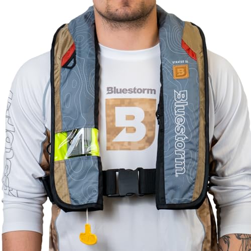 BLUESTORM Stratus 35 Inflatable Life Jacket PFD for Adults | US Coast Guard (USCG) Approved Automatic Self Inflating Life ...