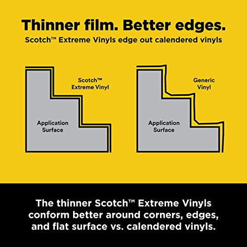 Scotch Extreme Premium Vinyl, 12 x 24 in, Perfect for Outdoor and Automotive Projects, Holds Securely Under The Toughest C...