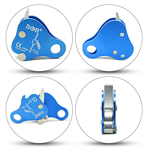 SOB Climbing Fall Protection Belay Device Ascender Protect Aluminum Magnesium Alloy Climbing Ascent Rope Grip Clamp for Mo...
