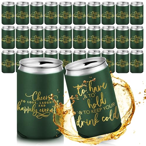 Qinyoung 50 Pieces Wedding Can Cooler Bulk Engagement Party Favors for Guests Cheers to Love Laughter and Happily Ever Aft...