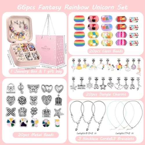 UFU Charm Bracelet Making Kit, Jewelry Making Kit Craft Gift for Girls 5 6 7 8-12, A Sweet Birthday Gift to Inspire Imagin...