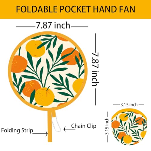 SUJJY 4 PCS 4 Abstract Styles Handheld Compact Cooling Fans Foldable Multi-Role Round Fans for Outdoor Games, Party Decora...