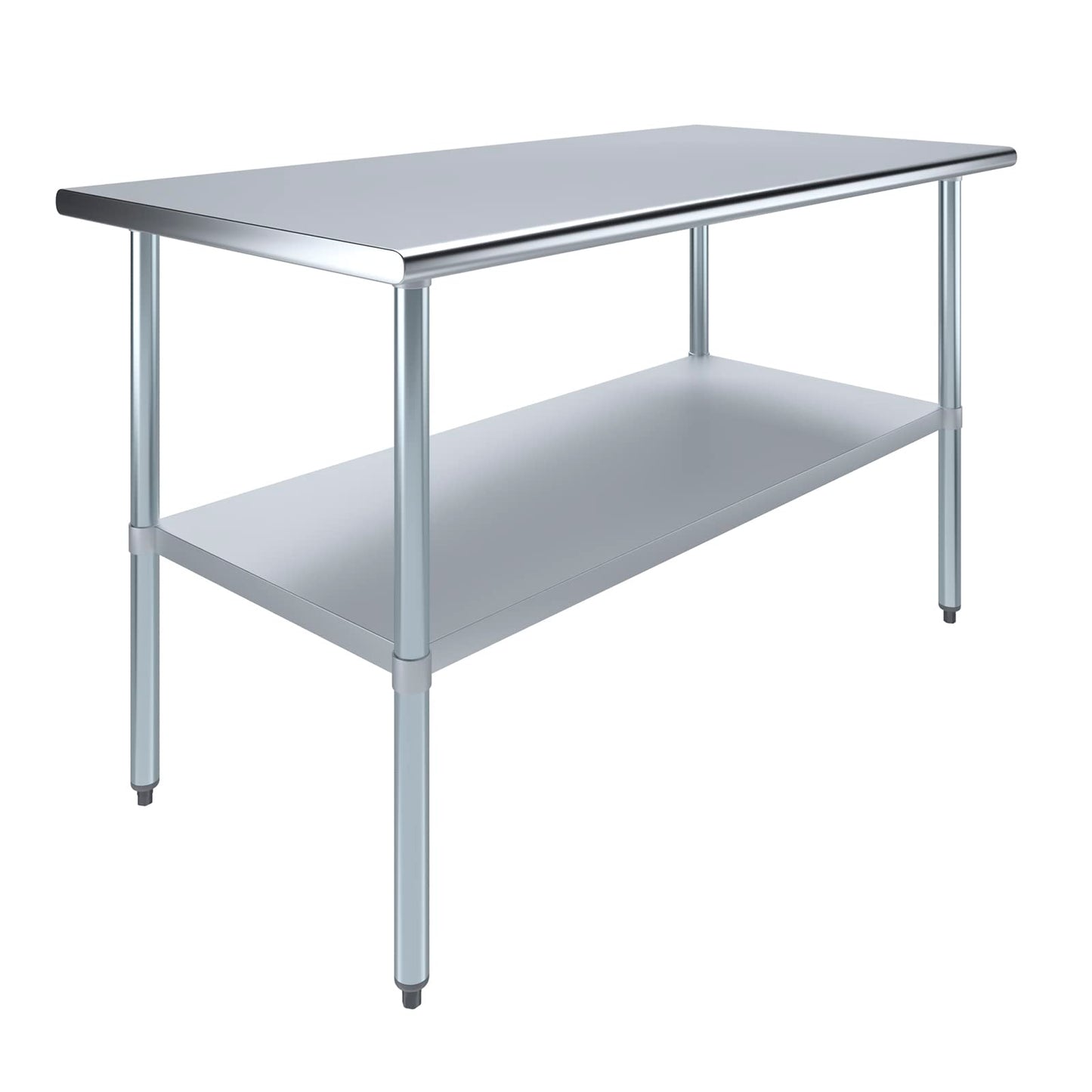AmGood 30 in. x 60 in. Stainless Steel Work Table | Metal Kitchen Food Prep Table | NSF