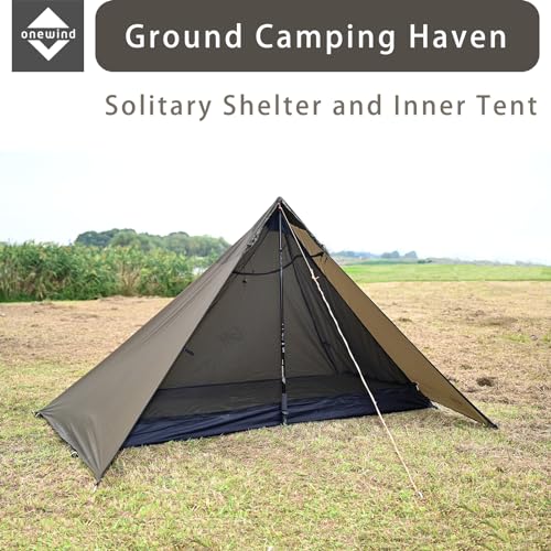 Onewind Lightweight Poncho Shelter, Solitary Shelter Cape Silnylon Emergency Survival Shelter Ultralight Minimalist Shelte...