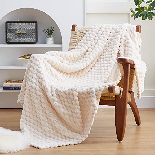 EXQ Home Fleece Throw Blanket for Couch or Bed - 3D Imitation Turtle Shell Jacquard Decorative Blankets - Cozy Soft Lightw...
