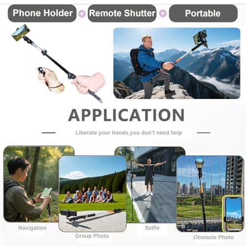 EpochCreate Trekking Pole as Selfie Stick-Hiking Sticks for All Terrain for Women&Men with Detachable Phone & GoPro Mount,...