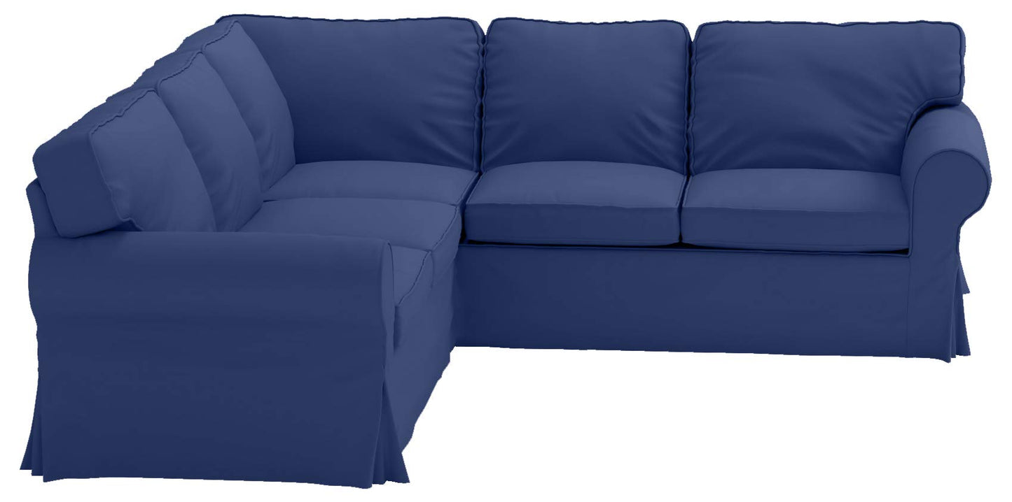 The Thick Cotton IKEA Ektorp 2 2 Sofa Cover Replacement is Custom Made for IKEA Ektorp Corner Or Sectional Sofa Slipcover (Dark Blue)