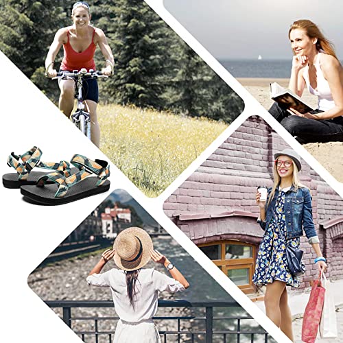 WateLves Womens-Sport-Sandals Hiking Sandals with-Arch-Support Webbing-Outdoor-Beach-Water-Sandals for Travel-Walking-Trek...