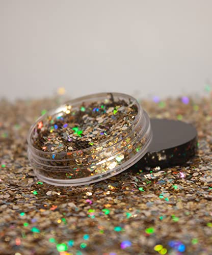 KARIZMA Stars & Moons Body Glitter. 10g Chunky Face Glitter, Hair Glitter, Eye Glitter and Body Glitter for Women. Rave Gl...
