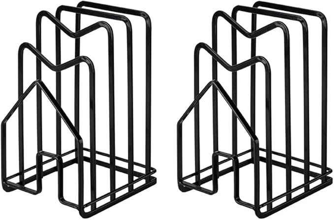 SUNFICON 2 Pack Cutting Board Racks Holders Pot Pan Lids Holders Chopping Board Organizers Thin Bakeware Trays Dry Display...