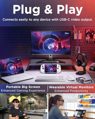 Lenovo Legion Glasses Gen 2 - Micro-OLED Personal Wearable Monitor for Gaming & Movies, FHD 120Hz Plug-and-Play Display fo...