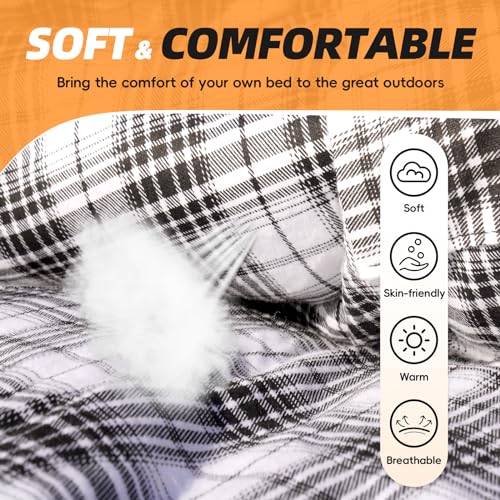 MEREZA Flannel Sleeping Bag for Adults XL, Large Wide Sleeping Bags for Camping Mens Warm Cotton Sleeping Bag 4 Season War...