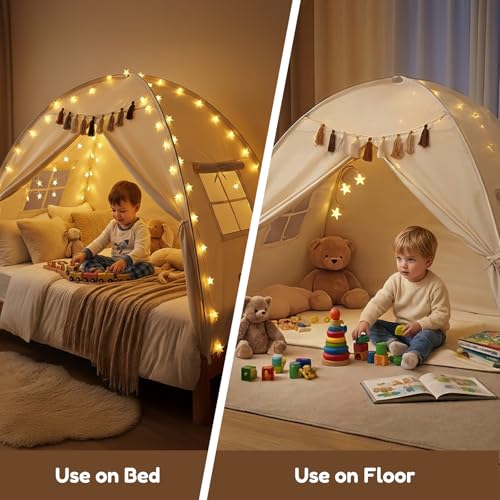 Gorich Twin Bed Tent for Kids, Indoor Privacy Toddler Sleeping Canopy with Mesh Window, Fits Bunk or Floor Bed, Include St...