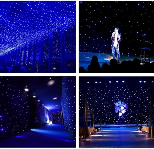 LED Stage Starry Sky Cloth Background,LED Star Curtains for Stage Backdrops,LED Stage Backdrop with Controller,Night Sky C...