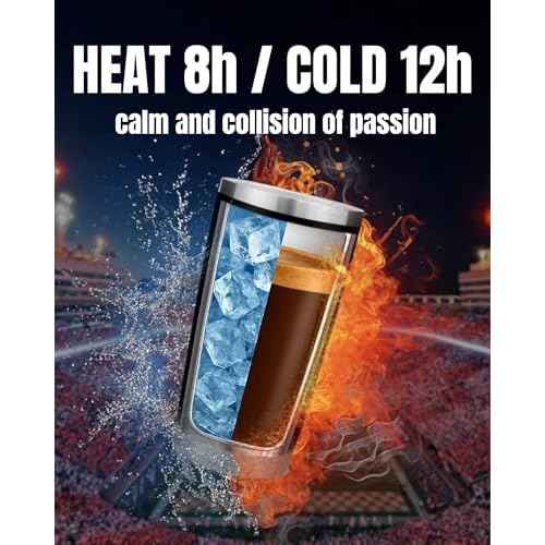 Football Fan 20 Oz Insulated Travel Coffee Cup Mug Tumbler with Lid Los Angeles Themed Merch Shop Men Women Sport Stuff Gear Apparel Chargers Team Decor Accessorie Husband Boyfriend Dad Birthday Gift