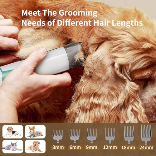 8VR Dog Grooming Kit, Pet Grooming Vacuum with Pet Clipper Nail Grinder, Dog Hair Vacuum with 6 Pet Grooming Tools for Dog...