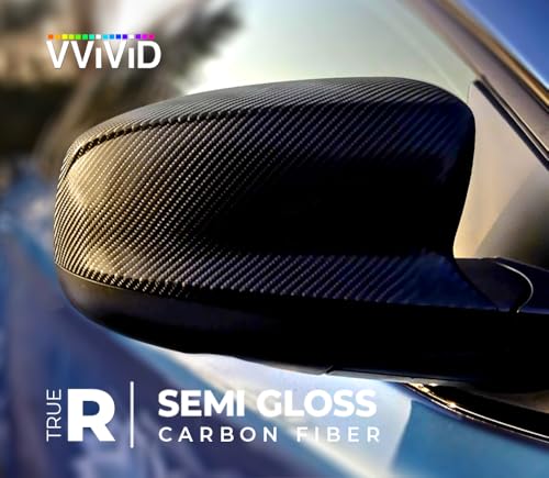 VViViD Black True R Carbon Fiber Vinyl Wrap Roll with Air Release Technology (1 Foot by 5 Foot)