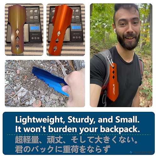Ultralight Backpacking Trowel Aluminum Shovel Small Potty Multitool with Longer Handle Design Essential for Hiking, Campin...