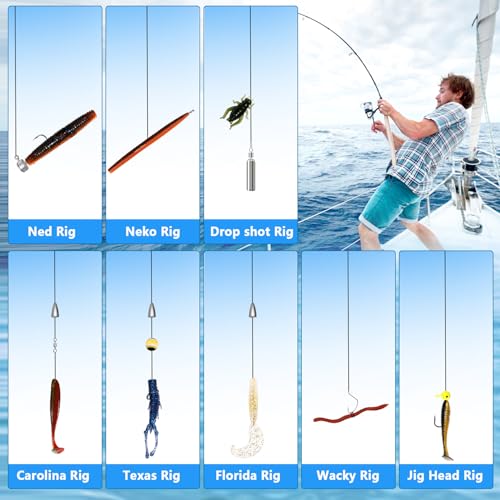 FONMANG 322-Piece Fishing Lures Kit - Buzz Bait/Spinner Baits/Jig/Frog, Fishing Tackle Box with Tackle Included, Soft Bai...