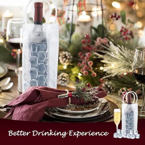 Ice Wine Bag, Beer Cooler, Wine Refrigerator, Wine Bottle Cooler, Portable Folding Transparent Beer Bag, Suitable for Cham...