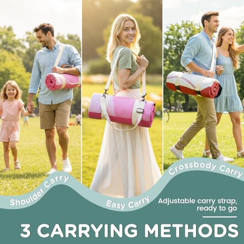 RYCHIC Waterproof Picnic Blanket Outdoor Camping Beach Mat Extra Large Foldable Car Essential Roadtrip Gadget Rv Accessori...