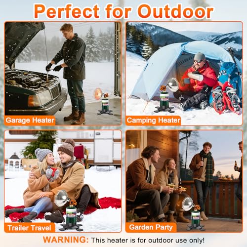 Propane heater, 2000℉ Portable Propane Heater with Foldable Gas Cylinder Stand for Camping, Tent, Hiking, Ice Fishing, and...
