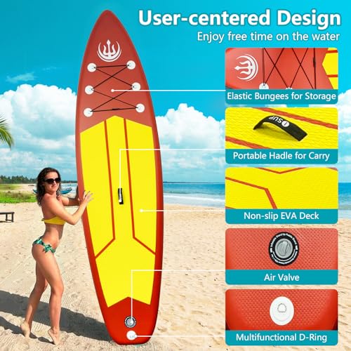 GarveeLife Inflatable Paddle Board for Adults, Stand up Paddle Board Inflatable with SUP Accessories, 11'×33" Ultra Stable...