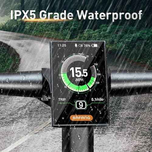 BAFANG 3.5in eBike Display DPC18 for BBS01B BBS02B BBSHD Mid Motor 0-9 Pedal Assist Levels eBike Computer Display with Automatic Backlight UART Protocol