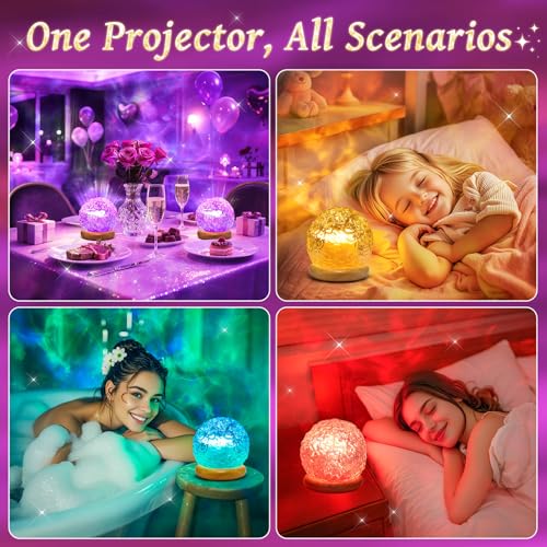 Ambient Lighting,216 Modes Mood Lighting,3-in-1 Sunset Light & Ocean Wave & Northern Lights Projector,Remote Control Valen...