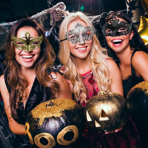 Allruyee 40 Pieces Masquerade Masks Vintage Antique Masks Venetian Party Masks