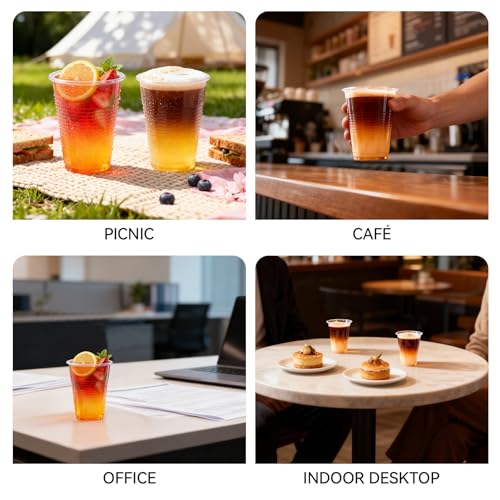 UPLIKSMEN 9 oz Plastic Cups,504 pack-Clear Disposable Drinking Cups, Water Cups for Cold beverages，Plastic Clear Cups for ...