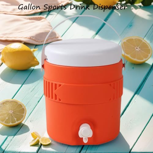 1 Gallon Portable Sports Cooler Water Drink Beverage Dispenser, Insulated Cooler Water Drink Dispenser with Spout Handle, ...