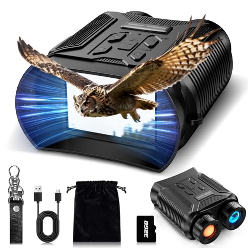 NKBZEB Night Vision Goggles - 5W Upgraded 4K HD IR Binoculars - 8X Digital Zoom, Rechargeable Binoculars with Camera Built...