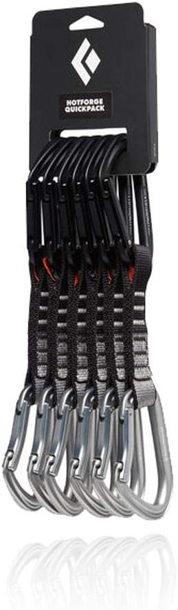 Black Diamond HotForge Quickpack 12cm | 6-Pack Sport Quickdraws | Keylock Top & Bent-Gate Rope End | Smooth Clipping for S...