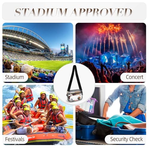 Aodotx Clear Bag Stadium Approved, Clear Crossbody Bag Purses for women for Concert, Sports, Festivals
