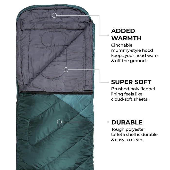 Teton Celsius Regular, 25F, 20F, 0F Degree Sleeping Bags, All Weather Bag for Adults and Kids, Camping Made Easy and Warm,...